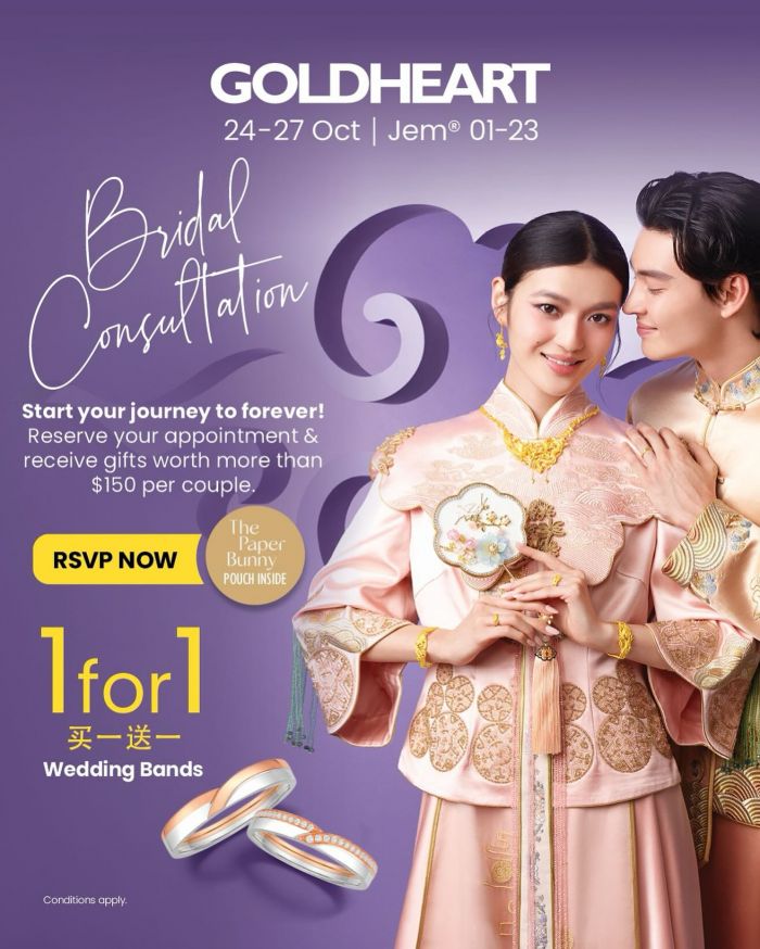 Goldheart Bridal Deals - 1-for-1 Wedding Bands (24-27 Oct 2025) Goldheart Bridal Deals - 1-for-1 Wedding Bands (24-27 Oct 2025)