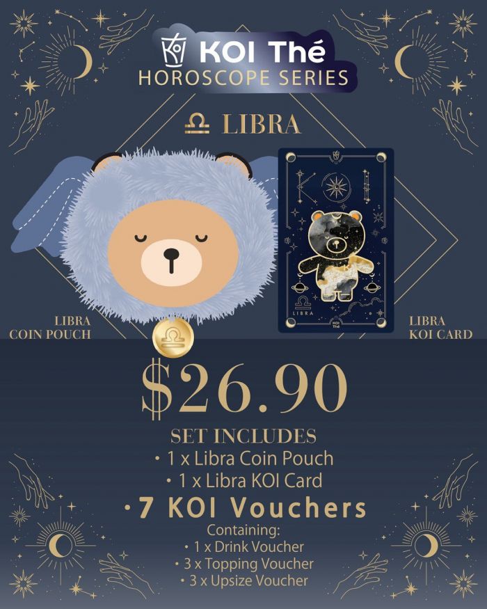 KOI The Libra Horoscope Set: Coin Pouch + KOI Card with Vouchers (9 October 2025 onwards) KOI The Libra Horoscope Set: Coin Pouch + KOI Card with Vouchers (9 October 2025 onwards)