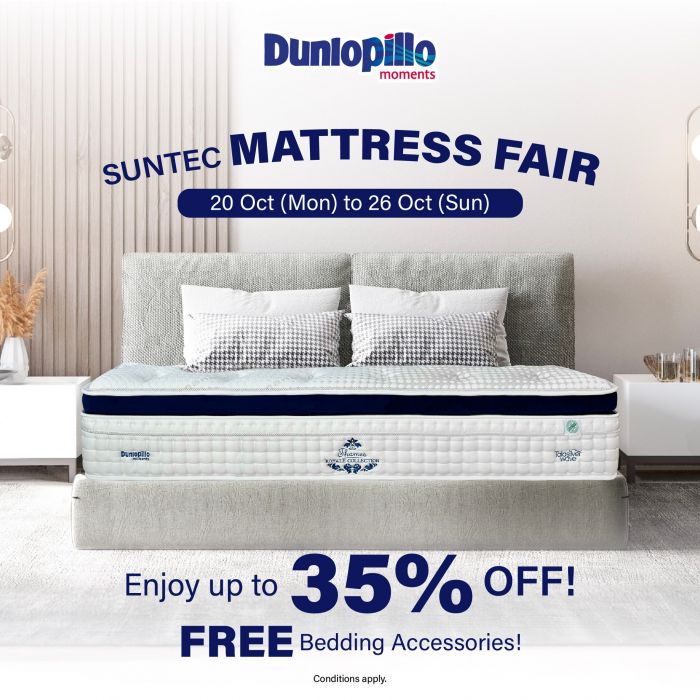 TANGS Mattress Fair at Suntec City: Up to 35% Off Dunlopillo & Free Perks (20–26 Oct 2025) TANGS Mattress Fair at Suntec City: Up to 35% Off Dunlopillo & Free Perks (20–26 Oct 2025)