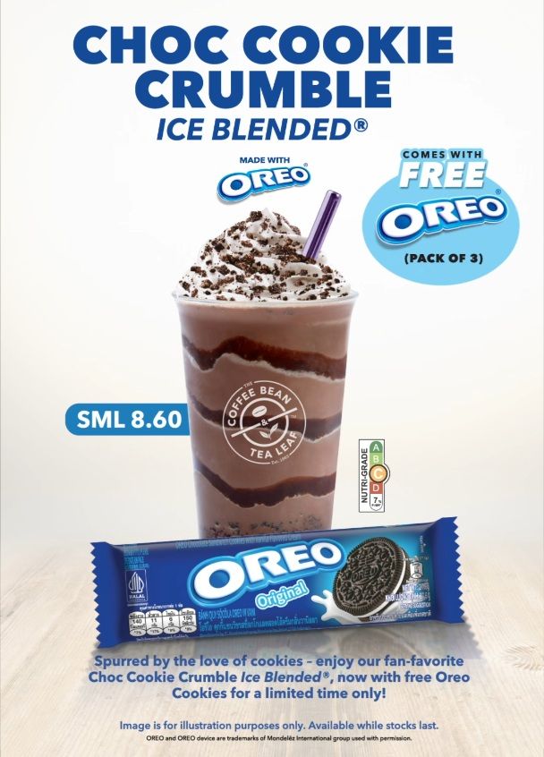 Coffee Bean Choc Cookie Crumble Ice Blended Singapore: Free Oreo Cookies with Every Drink Coffee Bean Choc Cookie Crumble Ice Blended Singapore: Free Oreo Cookies with Every Drink