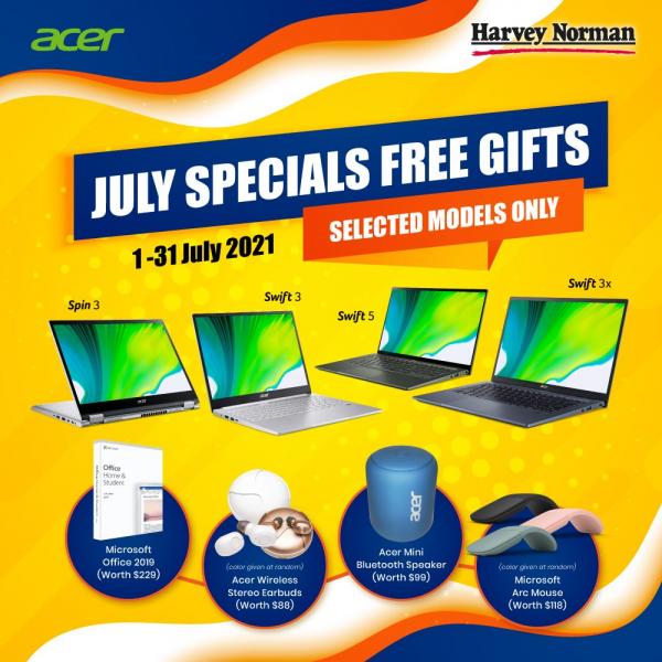 Harvey Norman Acer Laptop July FREE Gifts Promotion (1 Jul 2021 - 31 Jul 2021) Harvey Norman Acer Laptop July FREE Gifts Promotion (1 Jul 2021 - 31 Jul 2021)