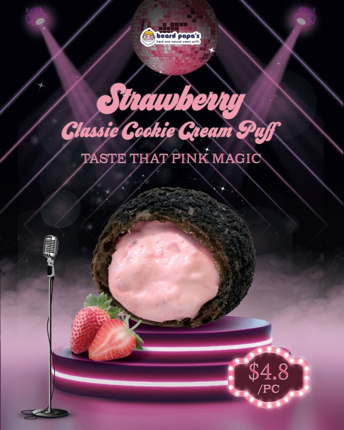Beard Papa's Strawberry Classic Cookie Cream Puff Beard Papa's Strawberry Classic Cookie Cream Puff