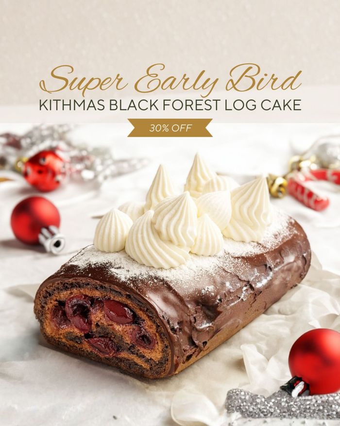 Kith Cafe Christmas Promotion - Black Forest Log Cake for 30% OFF (until 30 November 2025) Kith Cafe Christmas Promotion - Black Forest Log Cake for 30% OFF (until 30 November 2025)