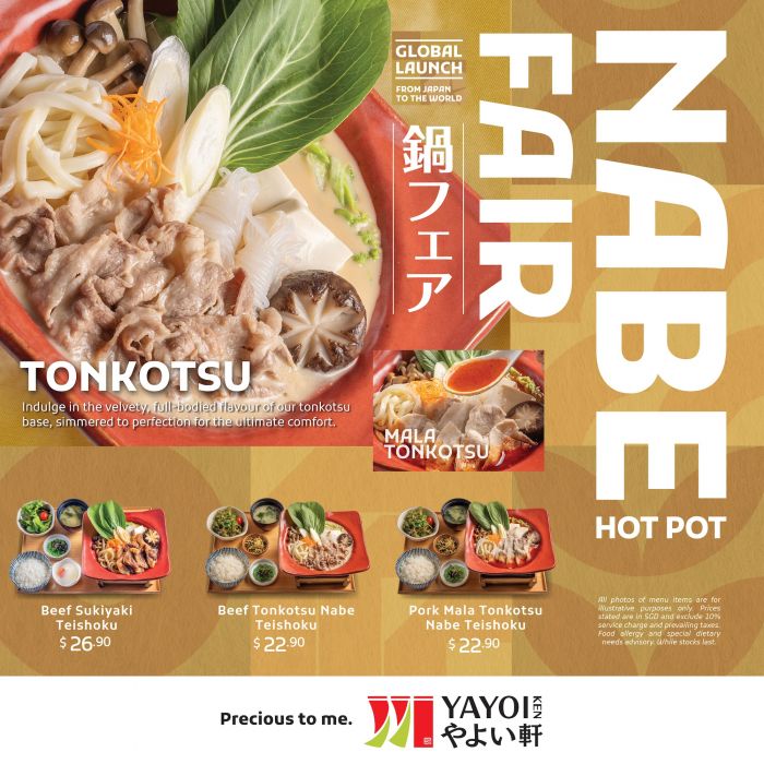 YAYOI Nabe Hotpot Fair: Global Launch of Tonkotsu and Mala Nabe (From 3 Nov 2025) YAYOI Nabe Hotpot Fair: Global Launch of Tonkotsu and Mala Nabe (From 3 Nov 2025)