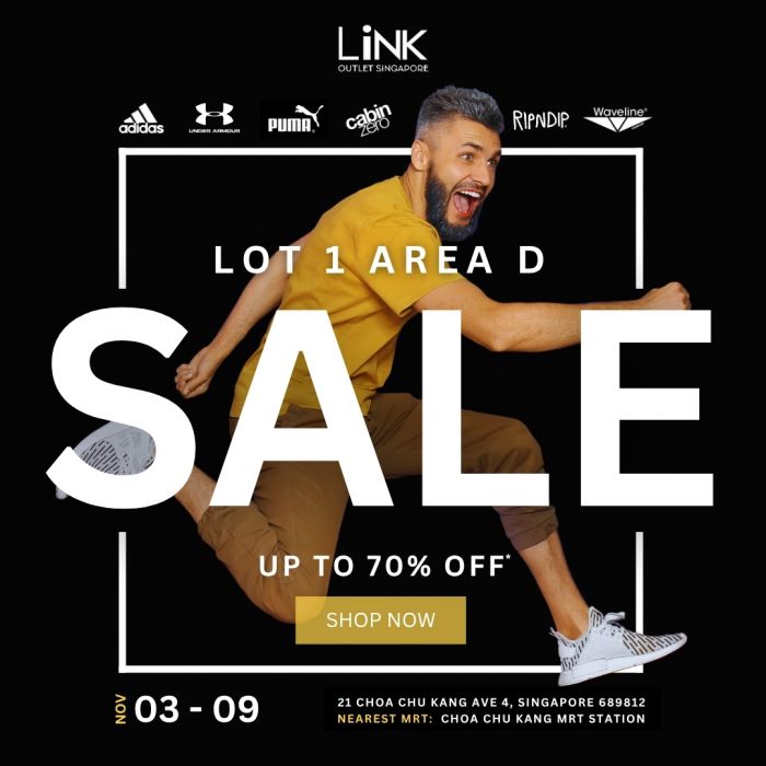LiNK Atrium Sale: Up to 70% Off Adidas, Under Armour & More (3–9 Nov 2025) LiNK Atrium Sale: Up to 70% Off Adidas, Under Armour & More (3–9 Nov 2025)