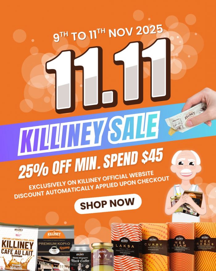 Killiney 11.11 Sale: 25% Off Min. Spend $45 (9–11 Nov 2025) Killiney 11.11 Sale: 25% Off Min. Spend $45 (9–11 Nov 2025)