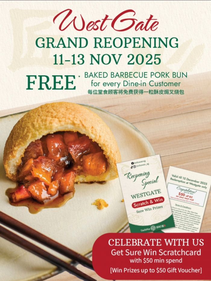 Tim Ho Wan Westgate Grand Reopening: Free Baked Barbecue Pork Bun & Sure Win Scratchcard (11–13 Nov 2025) Tim Ho Wan Westgate Grand Reopening: Free Baked Barbecue Pork Bun & Sure Win Scratchcard (11–13 Nov 2025)