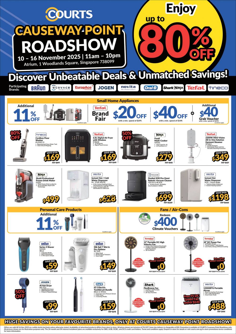 Courts Causeway Point Roadshow Sale: Up to 80% Off Home Appliances (10–16 Nov 2025) Courts Causeway Point Roadshow Sale: Up to 80% Off Home Appliances (10–16 Nov 2025)