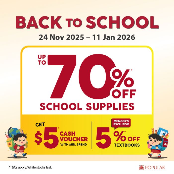 POPULAR Back To School Sale: Up to 70% Off School Supplies (24 Nov 2025 – 11 Jan 2026) POPULAR Back To School Sale: Up to 70% Off School Supplies (24 Nov 2025 – 11 Jan 2026)