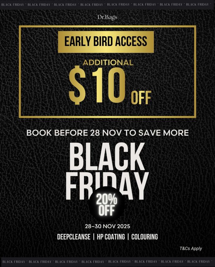 Dr.Bags Black Friday Sale: Bag Restoration Deals & Discounts (26–30 Nov 2025) Dr.Bags Black Friday Sale: Bag Restoration Deals & Discounts (26–30 Nov 2025)