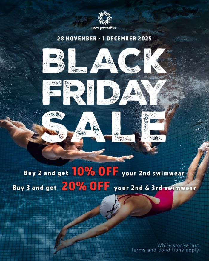 Sun Paradise Black Friday Sale: Tiered Discount on Swimwear Collections (28 Nov – 1 Dec 2025) Sun Paradise Black Friday Sale: Tiered Discount on Swimwear Collections (28 Nov – 1 Dec 2025)