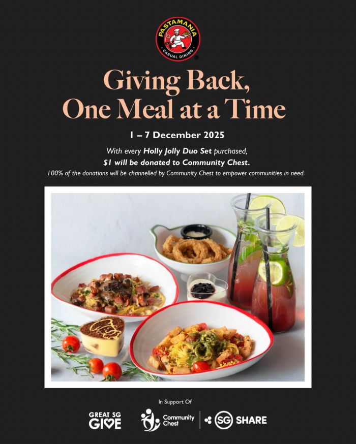 PastaMania Giving Week Promotion: Holly Jolly Duo Set Donation Campaign (1–7 Dec 2025) PastaMania Giving Week Promotion: Holly Jolly Duo Set Donation Campaign (1–7 Dec 2025)