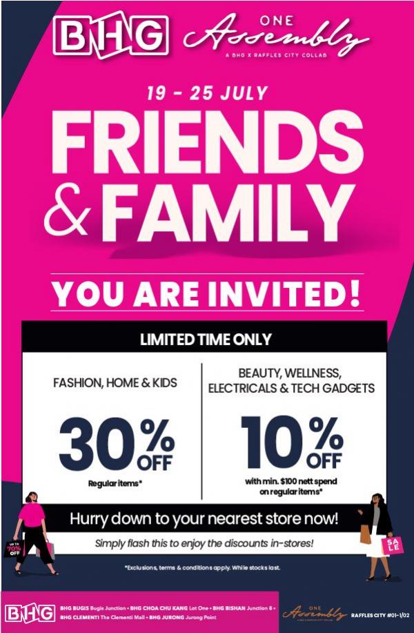 BHG Friends & Family Sale (19 Jul 2021 - 25 Jul 2021) BHG Friends & Family Sale (19 Jul 2021 - 25 Jul 2021)