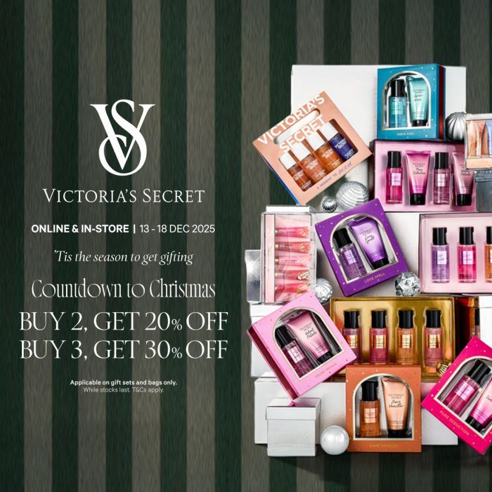 Victoria’s Secret Christmas Promotion: Buy 2 Get 20% Off, Buy 3 Get 30% Off (13–18 Dec 2025) Victoria’s Secret Christmas Promotion: Buy 2 Get 20% Off, Buy 3 Get 30% Off (13–18 Dec 2025)