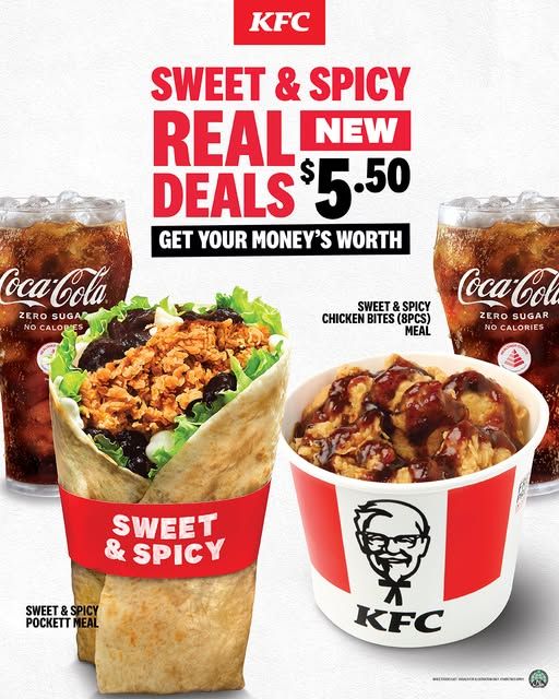 KFC $5 Real Deals: Sweet & Spicy Pockett and Sweet & Spicy Chicken Bites (from 17 Dec 2025) KFC $5 Real Deals: Sweet & Spicy Pockett and Sweet & Spicy Chicken Bites (from 17 Dec 2025)