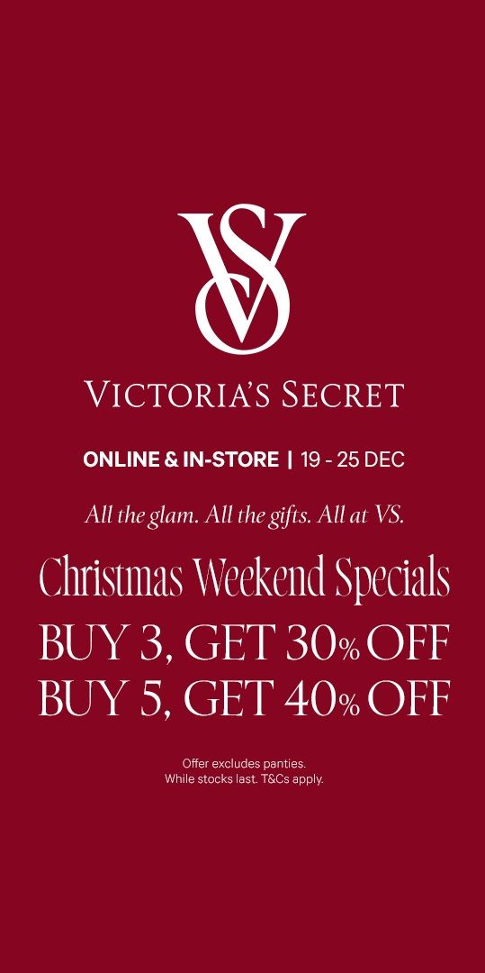 Victoria's Secret Christmas Weekend Sale (19-25 Dec 2025) Victoria's Secret Christmas Weekend Sale (19-25 Dec 2025)