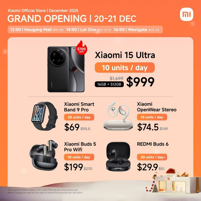 Xiaomi Hougang Mall Grand Opening Promotion (20-21 Dec 2025) Xiaomi Hougang Mall Grand Opening Promotion (20-21 Dec 2025)
