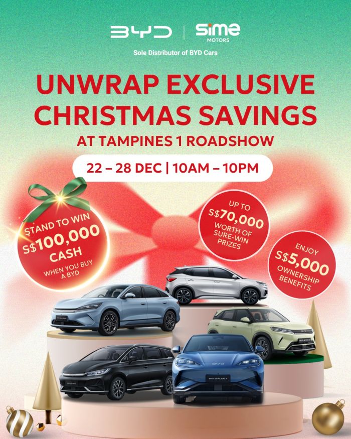 BYD Christmas Roadshow: Win S$100,000 Cash and Exclusive Savings (22-28 December 2025) BYD Christmas Roadshow: Win S$100,000 Cash and Exclusive Savings (22-28 December 2025)