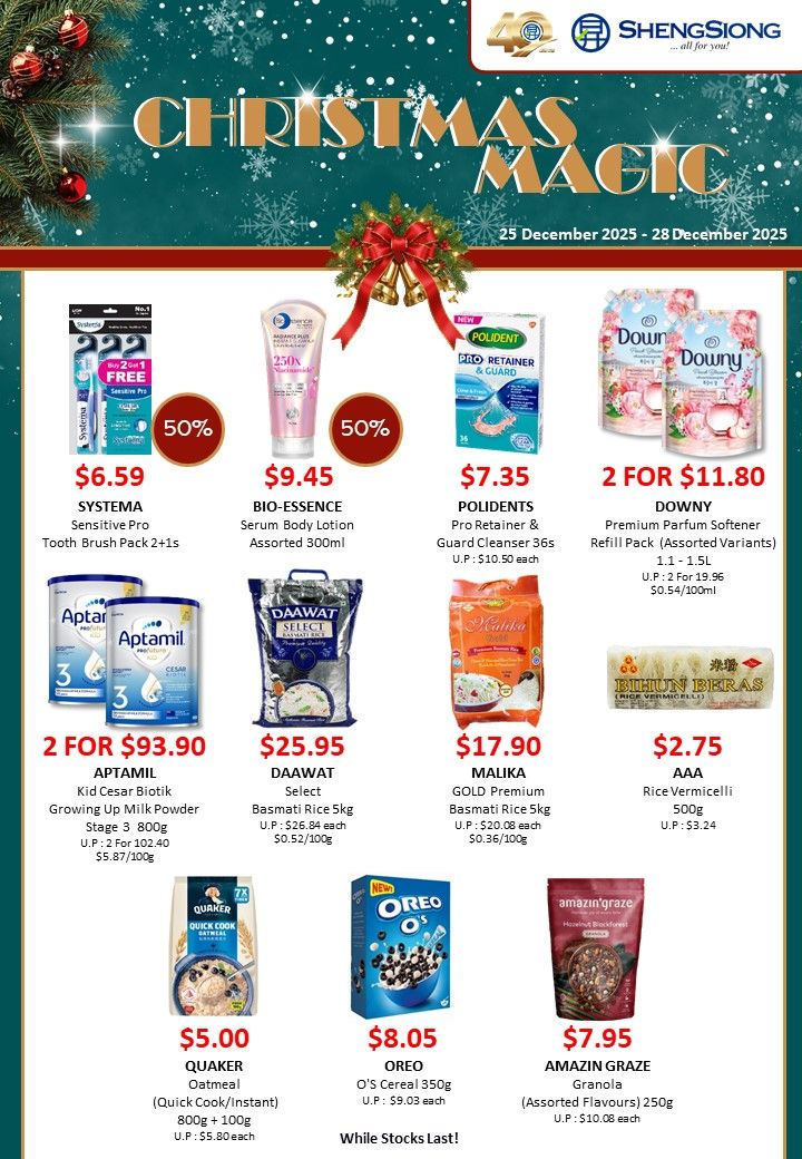 Sheng Siong Christmas Magic Promotion: Festive Supermarket Deals (25–28 Dec 2025) Sheng Siong Christmas Magic Promotion: Festive Supermarket Deals (25–28 Dec 2025)