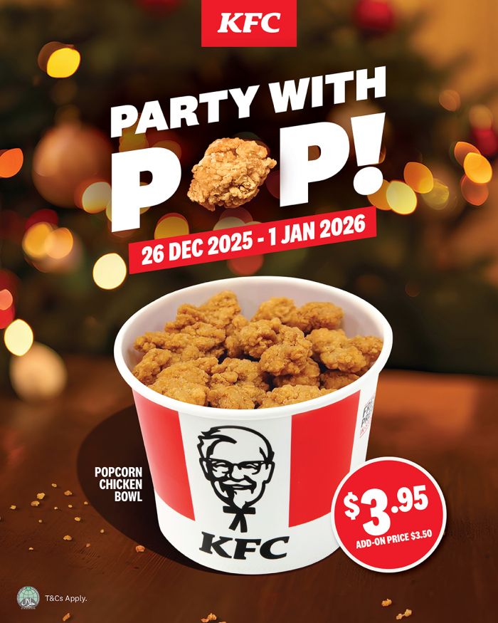 KFC Party with Pop: Popcorn Chicken Bowl Deal (26 Dec 2025 – 1 Jan 2026) KFC Party with Pop: Popcorn Chicken Bowl Deal (26 Dec 2025 – 1 Jan 2026)
