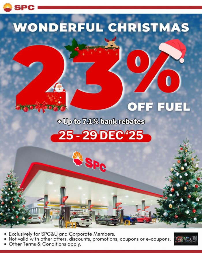 SPC Wonderful Christmas: 23% OFF Fuel + Bank Rebates (25 - 29 Dec 2025) SPC Wonderful Christmas: 23% OFF Fuel + Bank Rebates (25 - 29 Dec 2025)