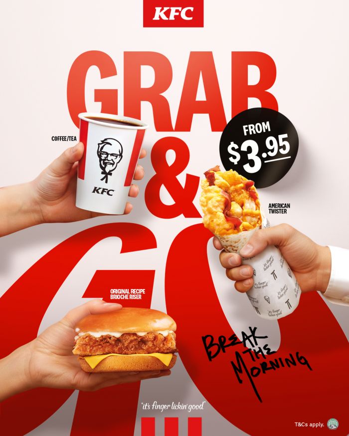 KFC Grab & Go Breakfast: Meals From $3.95 (Starts 2 Jan 2026) KFC Grab & Go Breakfast: Meals From $3.95 (Starts 2 Jan 2026)
