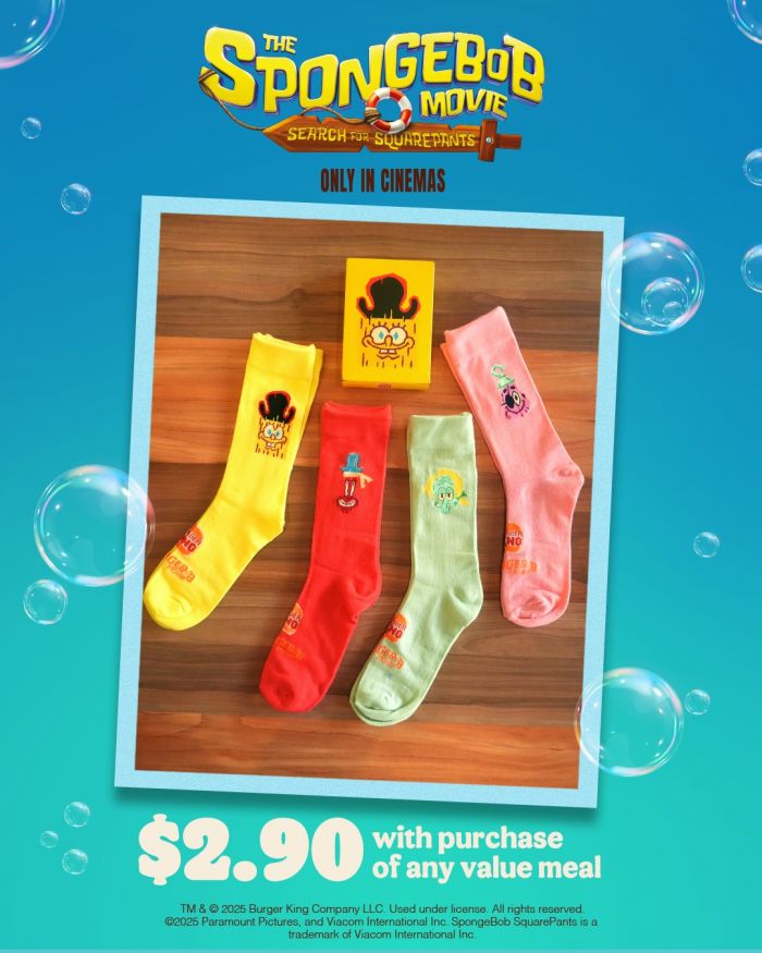 Burger King SpongeBob Socks for $2.90 Promotion Burger King SpongeBob Socks for $2.90 Promotion