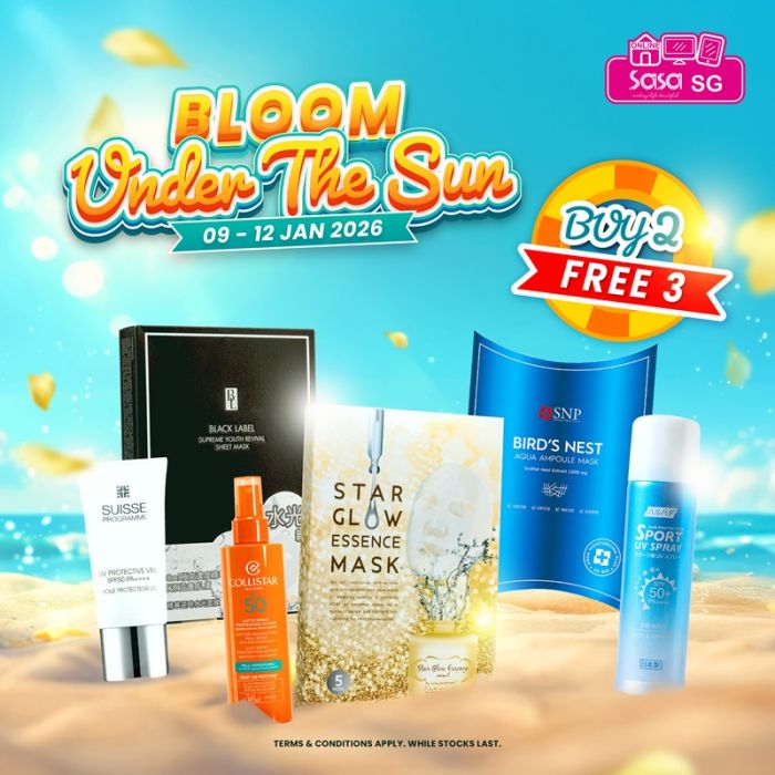 Sasa Online Bloom Under The Sun Buy 2 FREE 3 Promotion (9-12 Jan 2026) Sasa Online Bloom Under The Sun Buy 2 FREE 3 Promotion (9-12 Jan 2026)