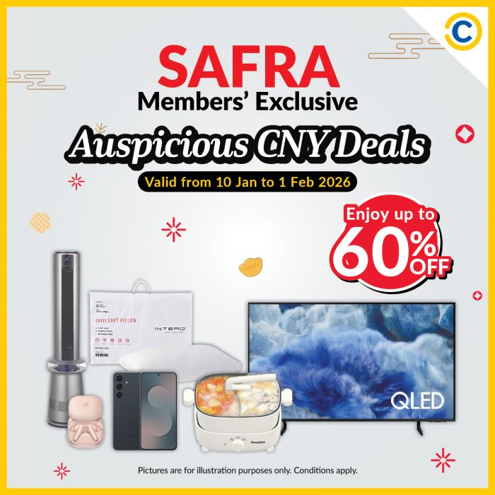 Courts SAFRA Members Exclusive: Up to 60% OFF CNY Deals (10 Jan - 1 Feb 2026) Courts SAFRA Members Exclusive: Up to 60% OFF CNY Deals (10 Jan - 1 Feb 2026)