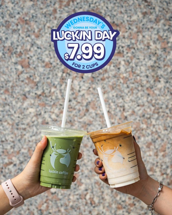 Luckin Coffee Luckin Day: 2 Cups for $7.99 Promotion (14 Jan 2026) Luckin Coffee Luckin Day: 2 Cups for $7.99 Promotion (14 Jan 2026)