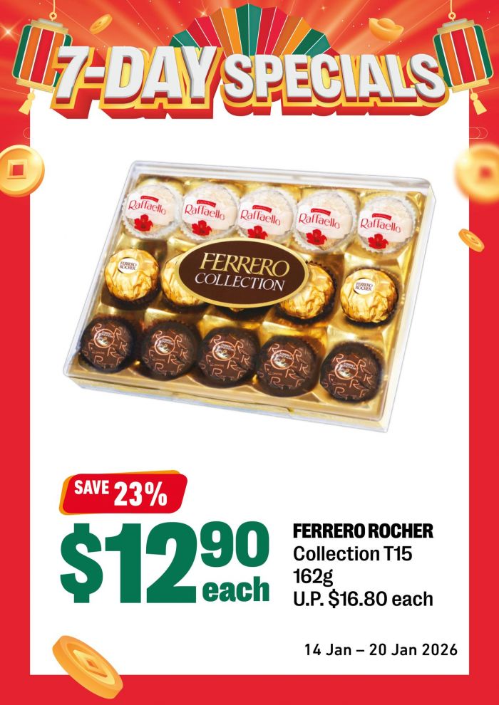 7-Eleven 7-Day Special: Ferrero Rocher Collection T15 Deal (14-20 Jan 2026) 7-Eleven 7-Day Special: Ferrero Rocher Collection T15 Deal (14-20 Jan 2026)
