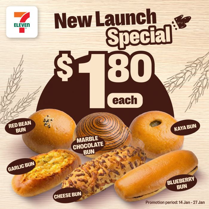 7-Eleven New Launch Special: $1.80 Buns Promotion (14–27 Jan 2026) 7-Eleven New Launch Special: $1.80 Buns Promotion (14–27 Jan 2026)
