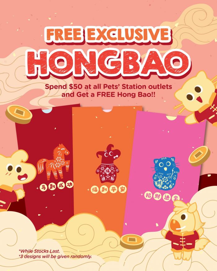 Pets' Station CNY Promotion: Free Exclusive Hong Bao with Spend Pets' Station CNY Promotion: Free Exclusive Hong Bao with Spend