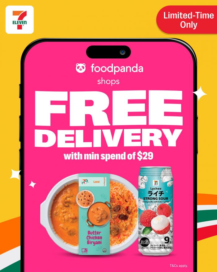 7-Eleven x foodpanda: Free Delivery Promotion with Min. Spend $29 (23-25 Jan 2026) 7-Eleven x foodpanda: Free Delivery Promotion with Min. Spend $29 (23-25 Jan 2026)