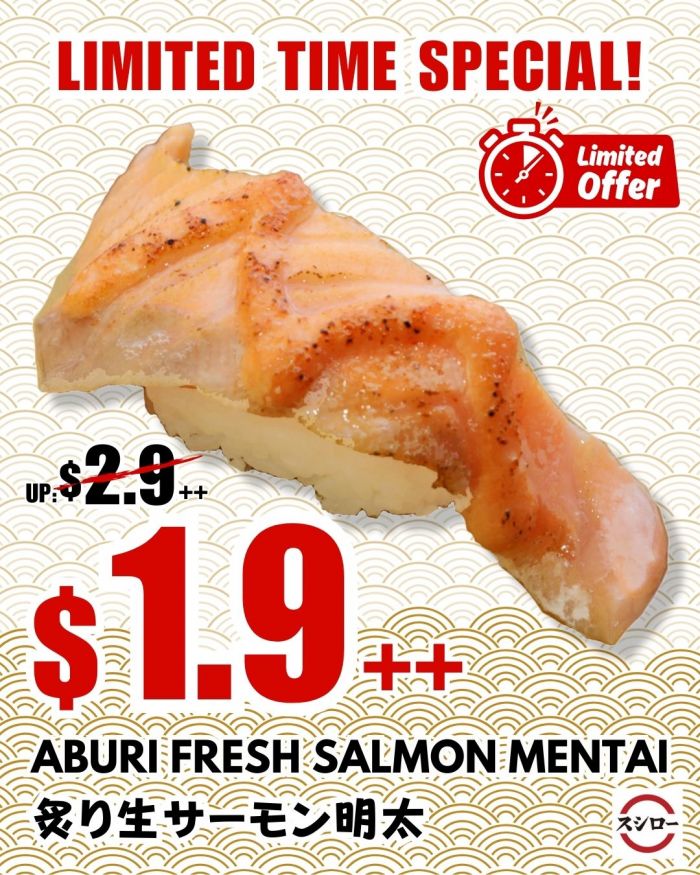 Sushiro Limited Time Special: Aburi Fresh Salmon Mentai $1.9++ (26-30 January 2026) Sushiro Limited Time Special: Aburi Fresh Salmon Mentai $1.9++ (26-30 January 2026)