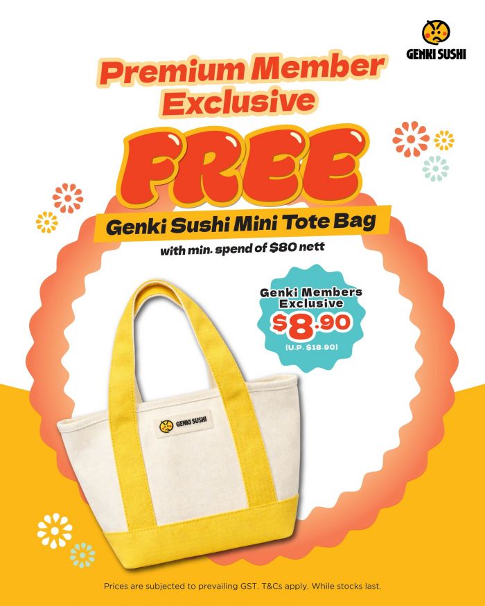 Genki Sushi Premium Member Exclusive: Free Mini Tote Bag Promotion (Limited Time Only) Genki Sushi Premium Member Exclusive: Free Mini Tote Bag Promotion (Limited Time Only)