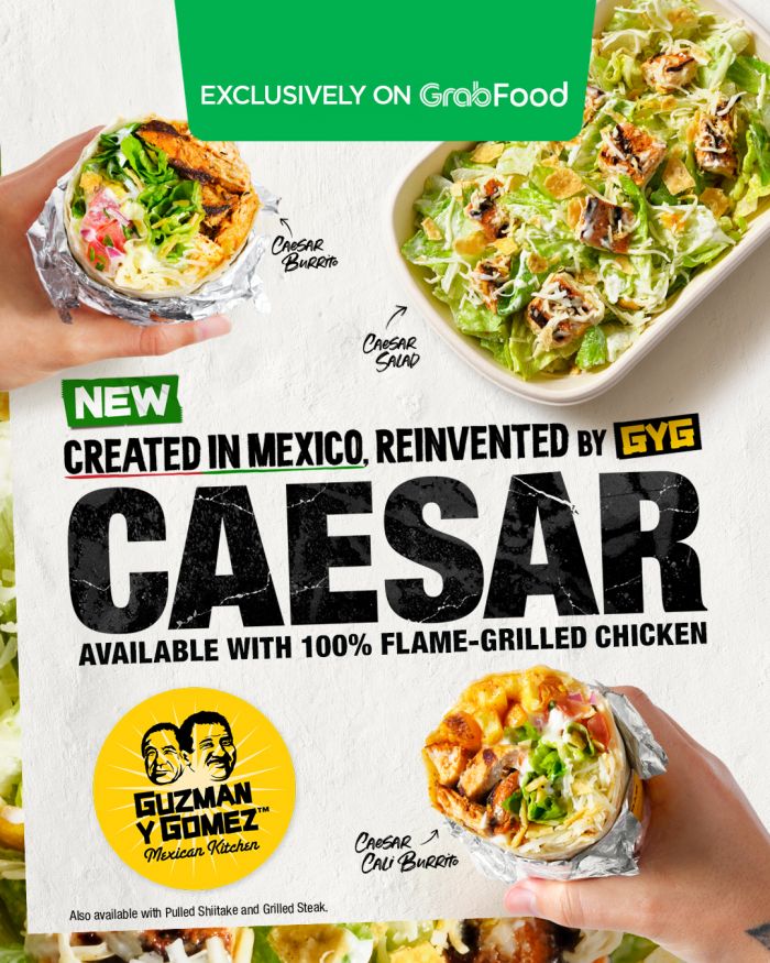 Guzman y Gomez Caesar Range: New Caesar Burrito & Salad (Exclusively on GrabFood) Guzman y Gomez Caesar Range: New Caesar Burrito & Salad (Exclusively on GrabFood)