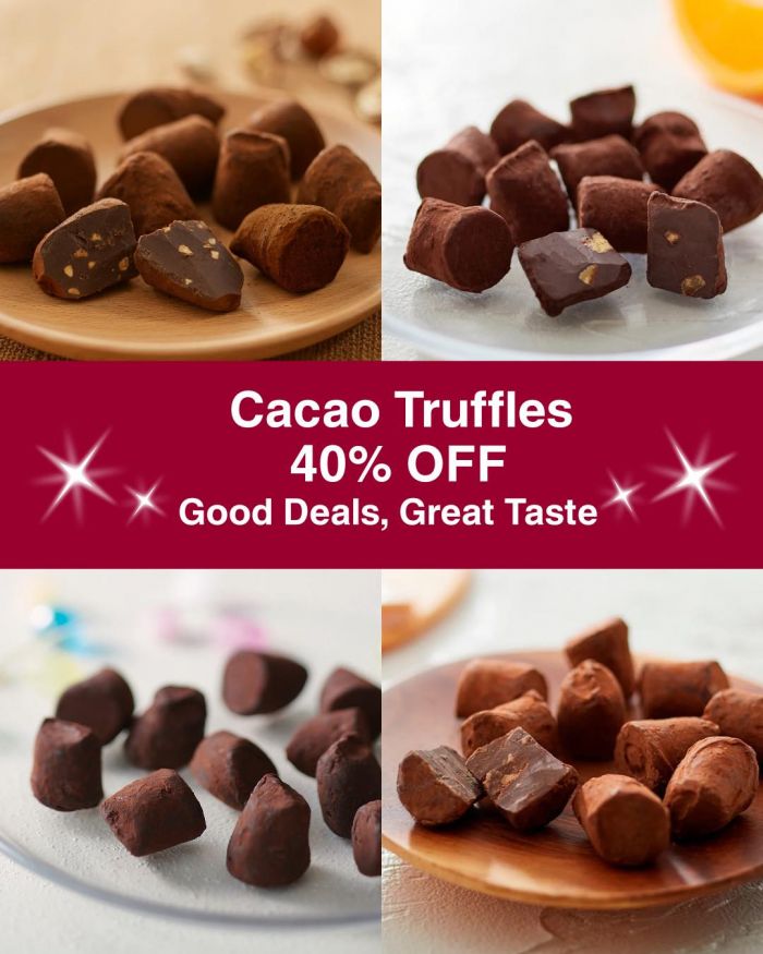MUJI Cacao Truffles: 40% OFF Good Deals, Great Taste (Now - 13 Mar 2026) MUJI Cacao Truffles: 40% OFF Good Deals, Great Taste (Now - 13 Mar 2026)