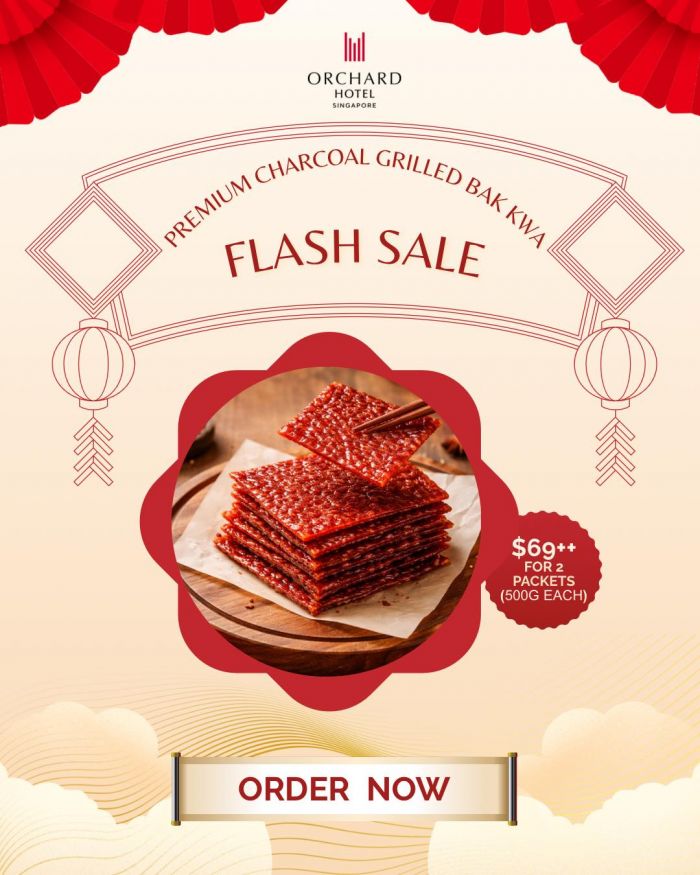 Orchard Hotel Bak Kwa Flash Sale: 2 Packets Premium Charcoal Grilled for $69++ Orchard Hotel Bak Kwa Flash Sale: 2 Packets Premium Charcoal Grilled for $69++