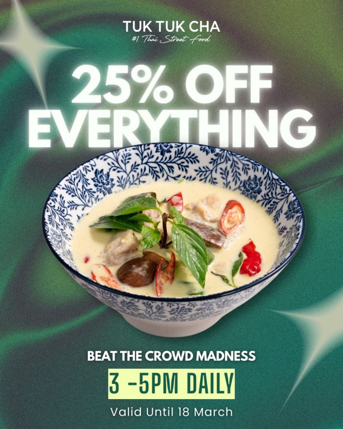 Tuk Tuk Cha Promotion: 25% Off Everything Tea Time Deal (March 2026) Tuk Tuk Cha Promotion: 25% Off Everything Tea Time Deal (March 2026)