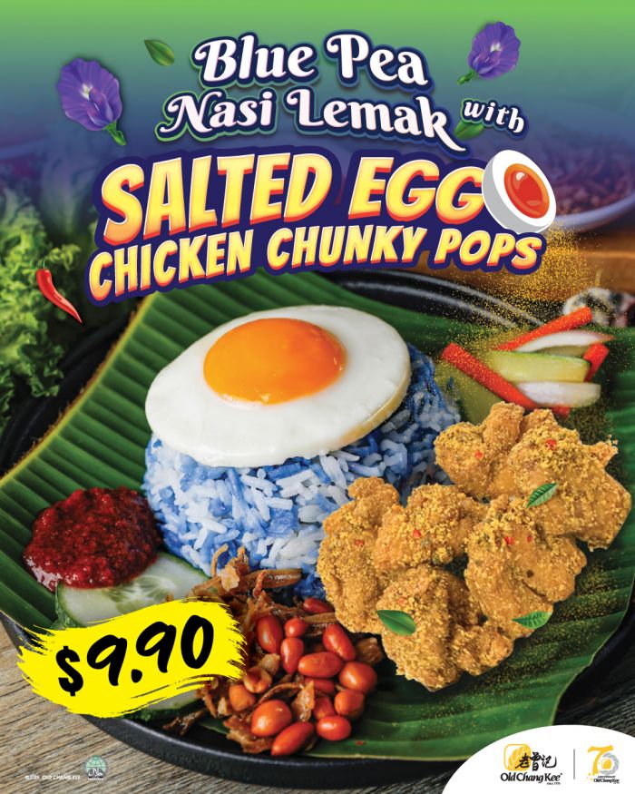 Old Chang Kee Menu Update: Blue Pea Nasi Lemak with Salted Egg Chicken Chunky Pops (March 2026) Old Chang Kee Menu Update: Blue Pea Nasi Lemak with Salted Egg Chicken Chunky Pops (March 2026)