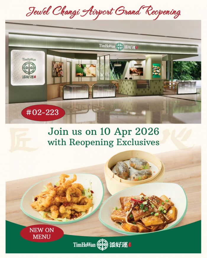 Tim Ho Wan Jewel Changi Airport Grand Reopening: 3 New Exclusive Menu Items (10 April 2026) Tim Ho Wan Jewel Changi Airport Grand Reopening: 3 New Exclusive Menu Items (10 April 2026)