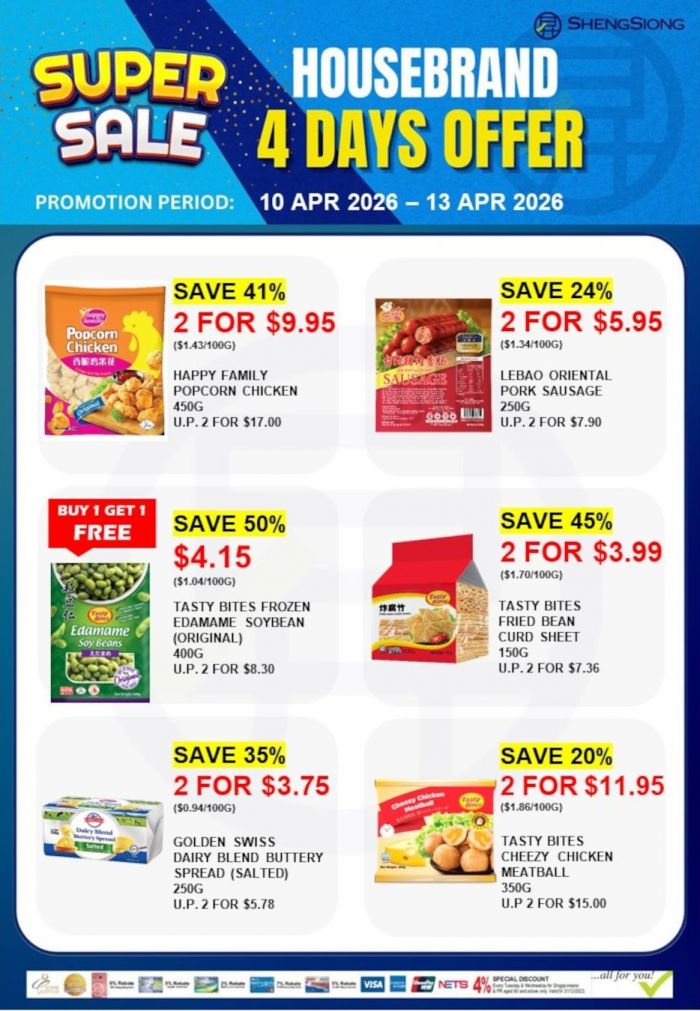 Sheng Siong 4 Days Promotion: Housebrand Super Sale (10-13 Apr 2026) Sheng Siong 4 Days Promotion: Housebrand Super Sale (10-13 Apr 2026)