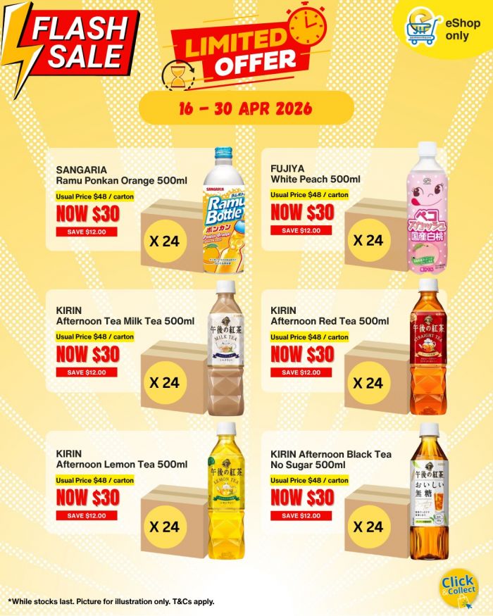 Japan Home Promotion: Flash Sale - Carton Drinks at $30 (16-30 Apr 2026) Japan Home Promotion: Flash Sale - Carton Drinks at $30 (16-30 Apr 2026)