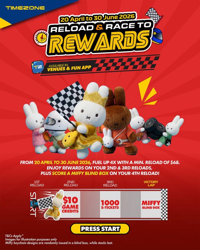 Timezone Reload & Race To Rewards: FREE Miffy Blind Box Keychain (20 April - 30 June 2026) Timezone Reload & Race To Rewards: FREE Miffy Blind Box Keychain (20 April - 30 June 2026)
