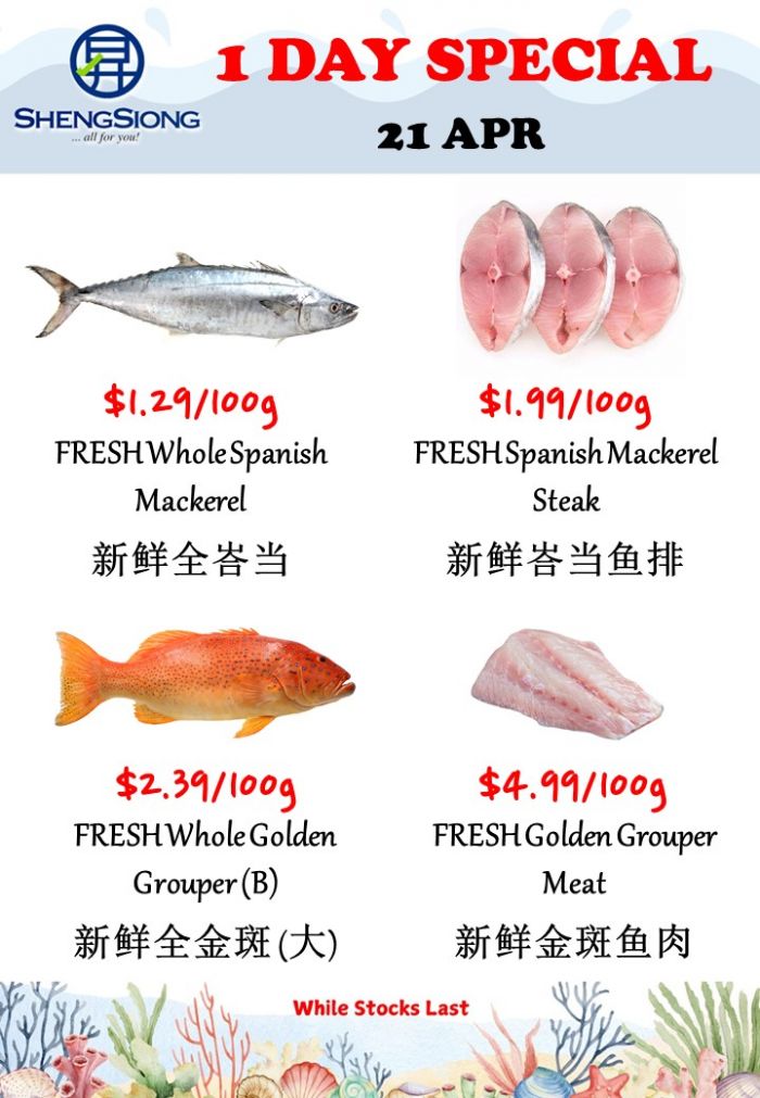 Sheng Siong Seafood Promotion: 1 Day Special - Unbeatable Fresh Catches Deals (21 April 2026) Sheng Siong Seafood Promotion: 1 Day Special - Unbeatable Fresh Catches Deals (21 April 2026)