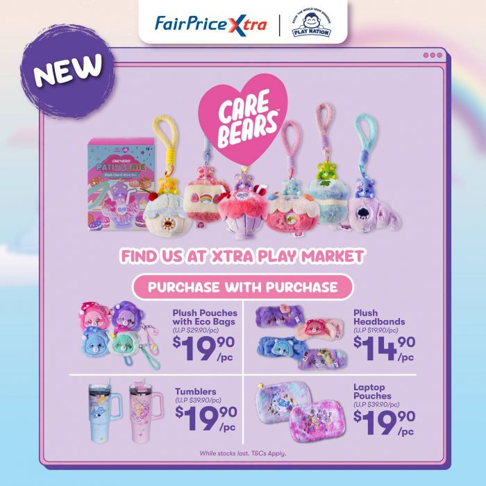 NTUC FairPrice Care Bears Promotion: Xtra Play Market Collection - Purchase with Purchase Deals (April - May 2026) NTUC FairPrice Care Bears Promotion: Xtra Play Market Collection - Purchase with Purchase Deals (April - May 2026)