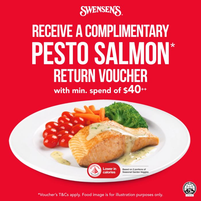 Swensen's Promotion: HPB Exclusive Treat - Free Pesto Salmon Return Voucher Swensen's Promotion: HPB Exclusive Treat - Free Pesto Salmon Return Voucher