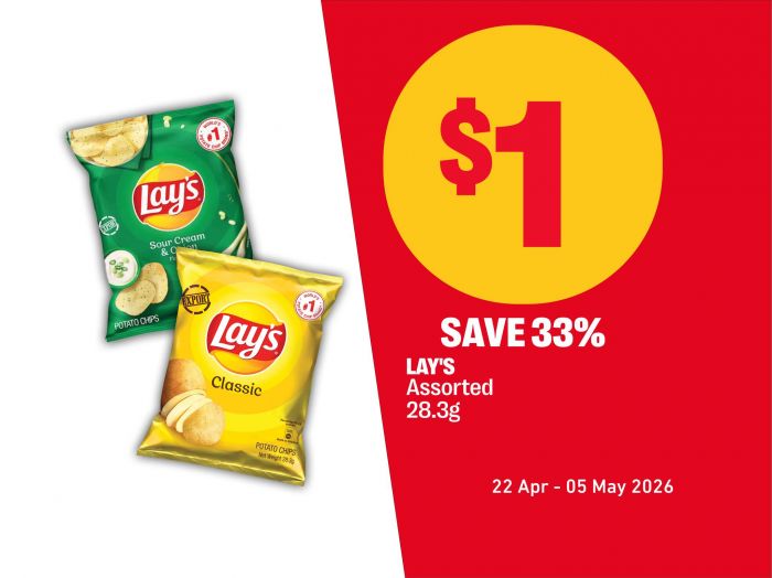 7-Eleven $1 Treat Yourself Promotion: Branded Snacks including Lay’s & Loacker (22 April - 05 May 2026) 7-Eleven $1 Treat Yourself Promotion: Branded Snacks including Lay’s & Loacker (22 April - 05 May 2026)