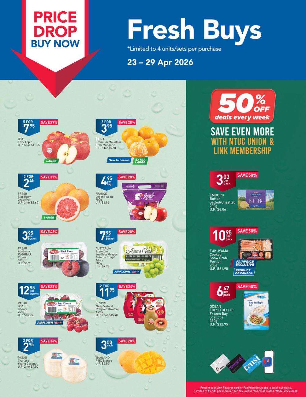 NTUC FairPrice Weekly Promotion: Fresh Buys - Save Up To 50% OFF (23-29 Apr 2026) NTUC FairPrice Weekly Promotion: Fresh Buys - Save Up To 50% OFF (23-29 Apr 2026)